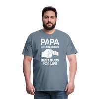 Papa and Grandson Best Buds for Life Men's Premium T-Shirt - steel blue
