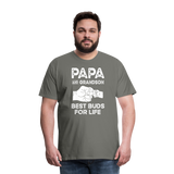 Papa and Grandson Best Buds for Life Men's Premium T-Shirt - asphalt gray