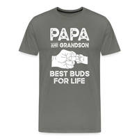 Papa and Grandson Best Buds for Life Men's Premium T-Shirt - asphalt gray