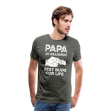 Papa and Grandson Best Buds for Life Men's Premium T-Shirt - asphalt gray