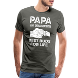 Papa and Grandson Best Buds for Life Men's Premium T-Shirt - asphalt gray