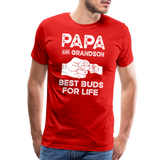 Papa and Grandson Best Buds for Life Men's Premium T-Shirt - red