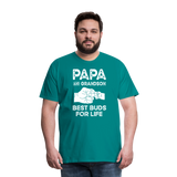 Papa and Grandson Best Buds for Life Men's Premium T-Shirt - teal