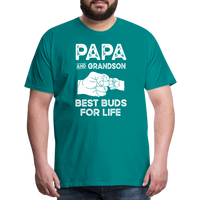 Papa and Grandson Best Buds for Life Men's Premium T-Shirt - teal