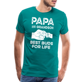 Papa and Grandson Best Buds for Life Men's Premium T-Shirt - teal