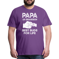 Papa and Grandson Best Buds for Life Men's Premium T-Shirt - purple