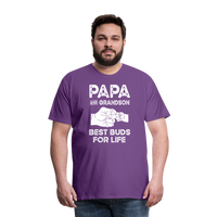 Papa and Grandson Best Buds for Life Men's Premium T-Shirt - purple