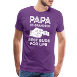 Papa and Grandson Best Buds for Life Men's Premium T-Shirt - purple