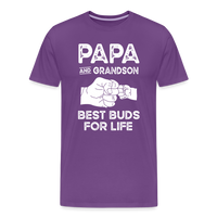 Papa and Grandson Best Buds for Life Men's Premium T-Shirt - purple