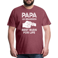 Papa and Grandson Best Buds for Life Men's Premium T-Shirt - heather burgundy