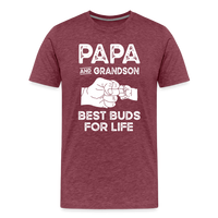 Papa and Grandson Best Buds for Life Men's Premium T-Shirt - heather burgundy