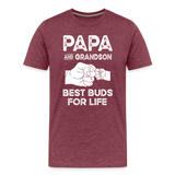 Papa and Grandson Best Buds for Life Men's Premium T-Shirt - heather burgundy