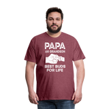 Papa and Grandson Best Buds for Life Men's Premium T-Shirt - heather burgundy