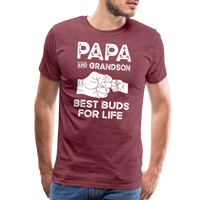 Papa and Grandson Best Buds for Life Men's Premium T-Shirt - heather burgundy