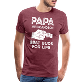 Papa and Grandson Best Buds for Life Men's Premium T-Shirt - heather burgundy