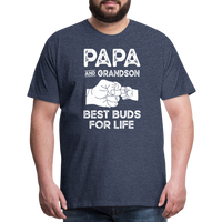 Papa and Grandson Best Buds for Life Men's Premium T-Shirt - heather blue