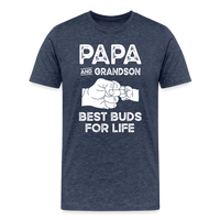 Papa and Grandson Best Buds for Life Men's Premium T-Shirt - heather blue
