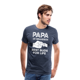 Papa and Grandson Best Buds for Life Men's Premium T-Shirt - heather blue