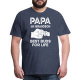 Papa and Grandson Best Buds for Life Men's Premium T-Shirt - heather blue