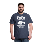 Papa and Grandson Best Buds for Life Men's Premium T-Shirt - heather blue