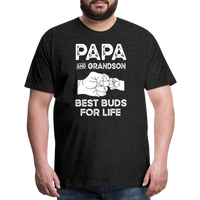 Papa and Grandson Best Buds for Life Men's Premium T-Shirt - charcoal grey