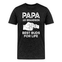 Papa and Grandson Best Buds for Life Men's Premium T-Shirt - charcoal grey