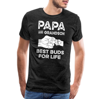 Papa and Grandson Best Buds for Life Men's Premium T-Shirt - charcoal grey