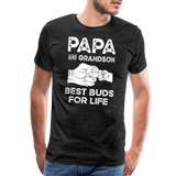 Papa and Grandson Best Buds for Life Men's Premium T-Shirt - charcoal grey