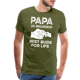 Papa and Grandson Best Buds for Life Men's Premium T-Shirt - olive green