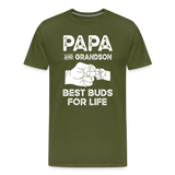 Papa and Grandson Best Buds for Life Men's Premium T-Shirt - olive green