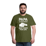 Papa and Grandson Best Buds for Life Men's Premium T-Shirt - olive green