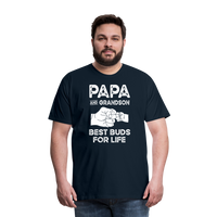 Papa and Grandson Best Buds for Life Men's Premium T-Shirt - deep navy