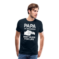 Papa and Grandson Best Buds for Life Men's Premium T-Shirt - deep navy