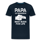 Papa and Grandson Best Buds for Life Men's Premium T-Shirt - deep navy