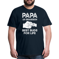 Papa and Grandson Best Buds for Life Men's Premium T-Shirt - deep navy