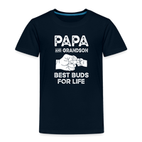 Papa and Grandson Best Buds for Life Toddler Premium T-Shirt - deep navy