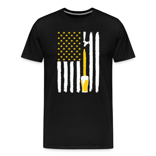 American Flag Beer Men's Premium T-Shirt - black