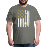American Flag Beer Men's Premium T-Shirt - asphalt gray
