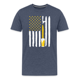 American Flag Beer Men's Premium T-Shirt - heather blue