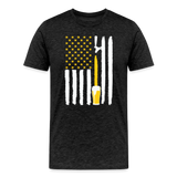 American Flag Beer Men's Premium T-Shirt - charcoal grey