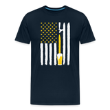 American Flag Beer Men's Premium T-Shirt - deep navy
