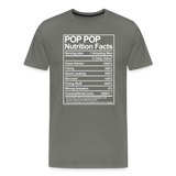 Pop Pop Nutrition Facts Sarcasm Men's Premium T-Shirt - asphalt gray