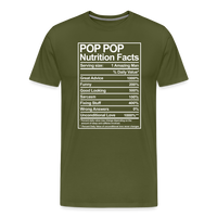 Pop Pop Nutrition Facts Sarcasm Men's Premium T-Shirt - olive green