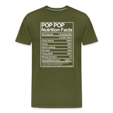 Pop Pop Nutrition Facts Sarcasm Men's Premium T-Shirt - olive green