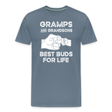 Gramps and Grandsons Best Buds for Life Men's Premium T-Shirt - steel blue