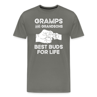 Gramps and Grandsons Best Buds for Life Men's Premium T-Shirt - asphalt gray