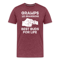 Gramps and Grandsons Best Buds for Life Men's Premium T-Shirt - heather burgundy