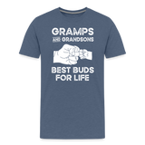 Gramps and Grandsons Best Buds for Life Men's Premium T-Shirt - heather blue