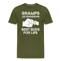 Gramps and Grandsons Best Buds for Life Men's Premium T-Shirt - olive green