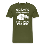 Gramps and Grandsons Best Buds for Life Men's Premium T-Shirt - olive green